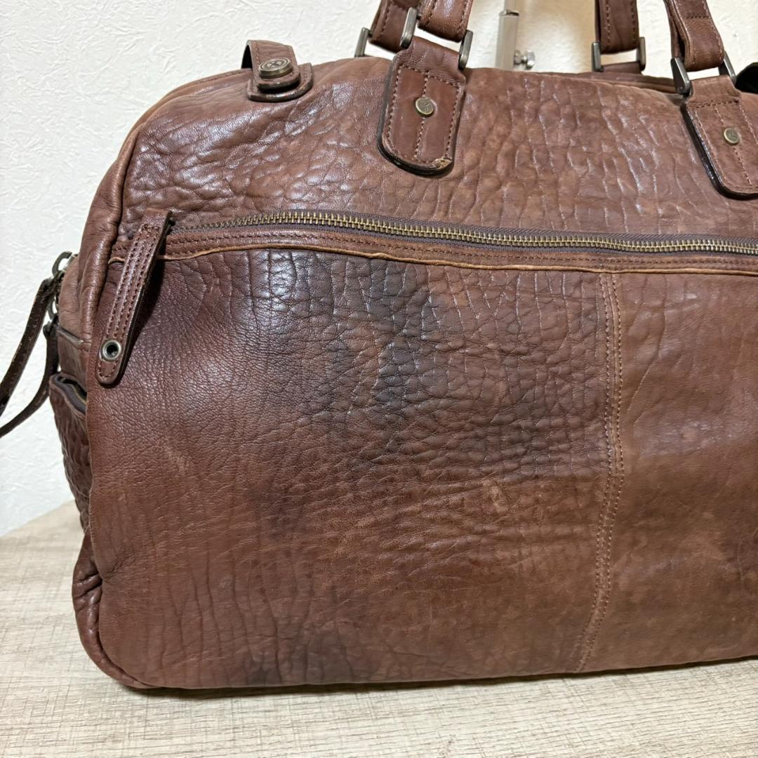 Vinterks レザー ボストンバッグ ブラウン