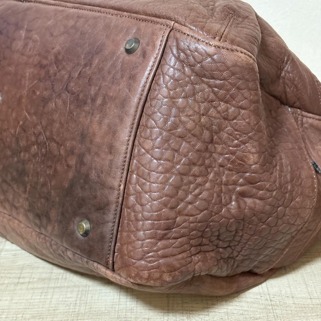 Vinterks レザー ボストンバッグ ブラウン