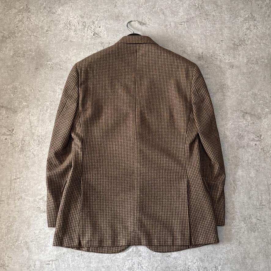 未使用級 ブルックスブラザーズ カシミヤ混 テーラードジャケット 40S 千鳥柄