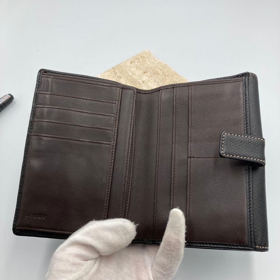 ！極美品！　ロエベ　折り財布　ブラック　アナグラム　85Aa