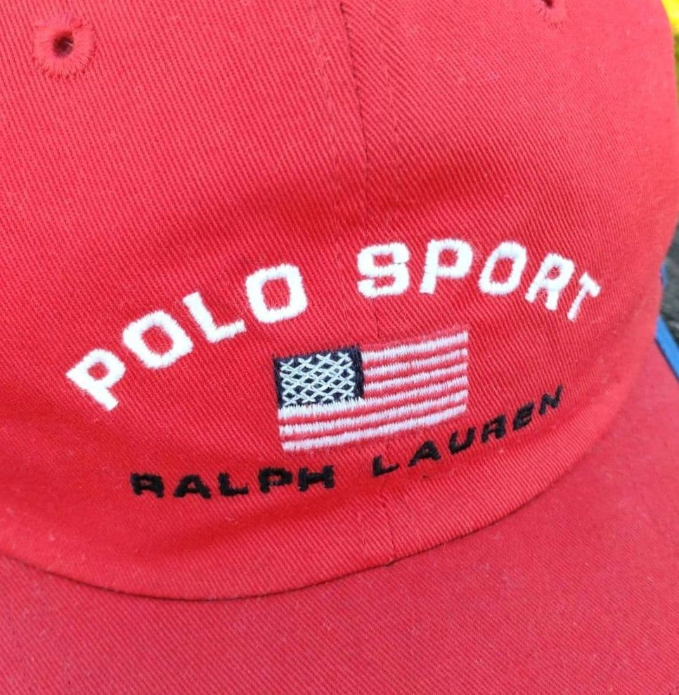 パ*ダ様 90s Polo Sport Cap　ポロスポーツ ロゴ刺繍キャップ