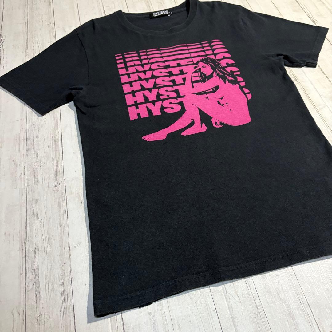 Hysteric Glamour ヒスガール マルチロゴ Tシャツ　黒×ピンク