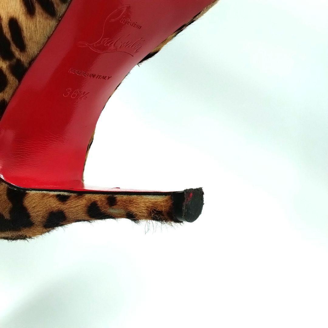 Christian Louboutinルブタン ロングブーツ ハラコ レオパード