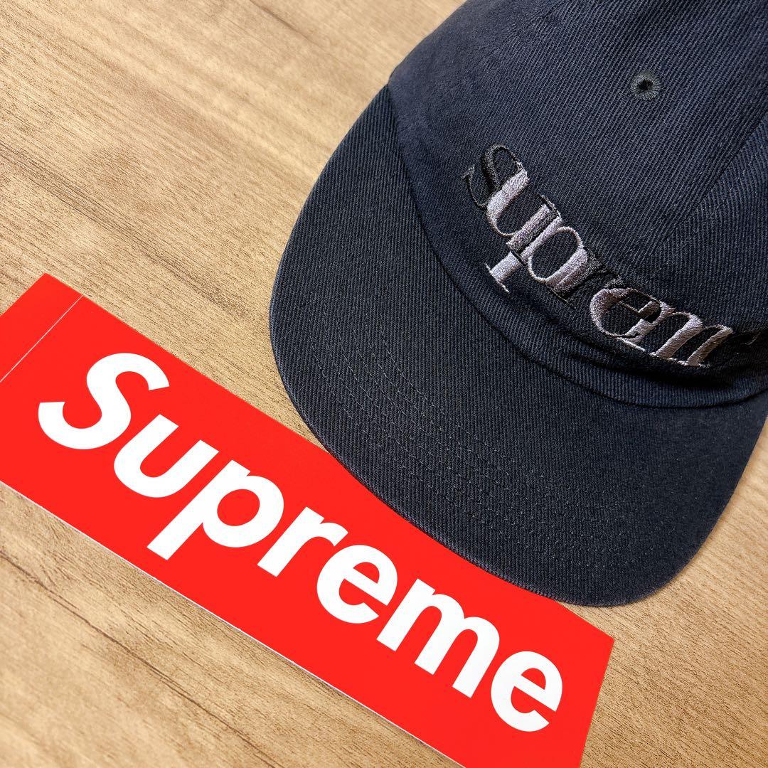 正規品　Supreme キャップ　帽子 アメリカ製　ブラック　黒