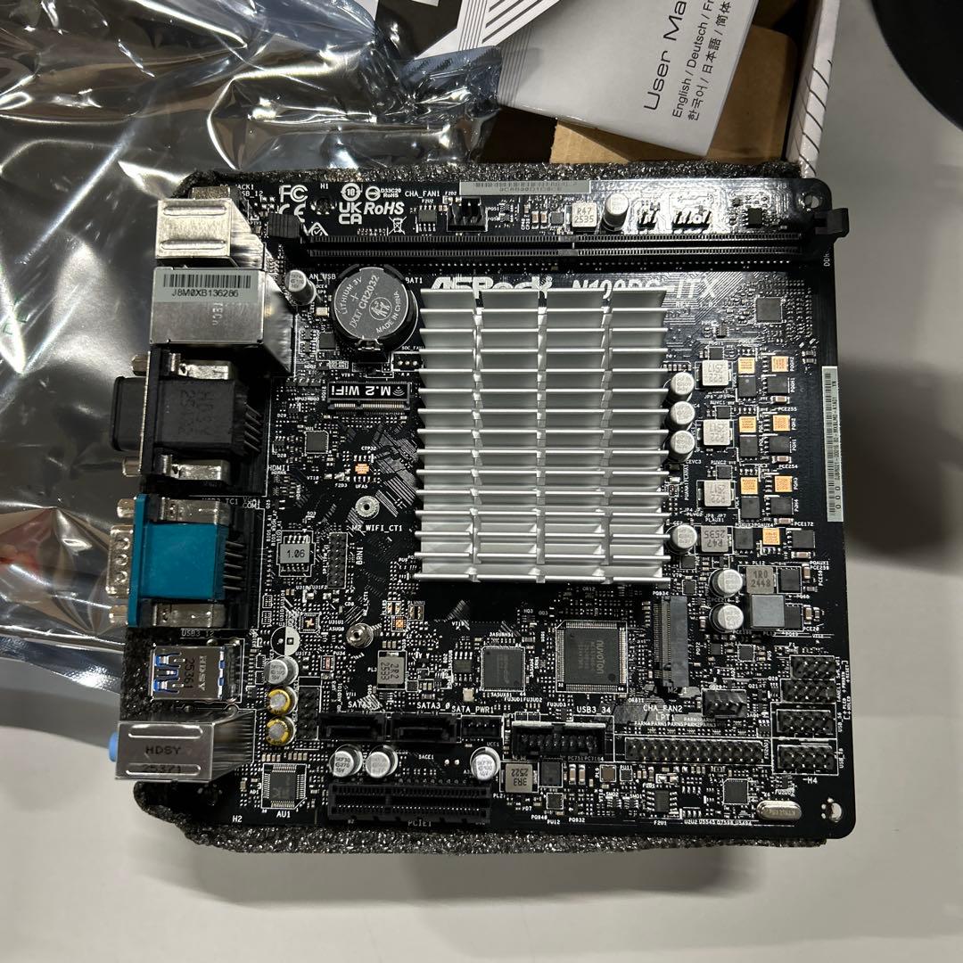 ASRock オンボードCPU ファンレス マザーボード N100DC-ITX