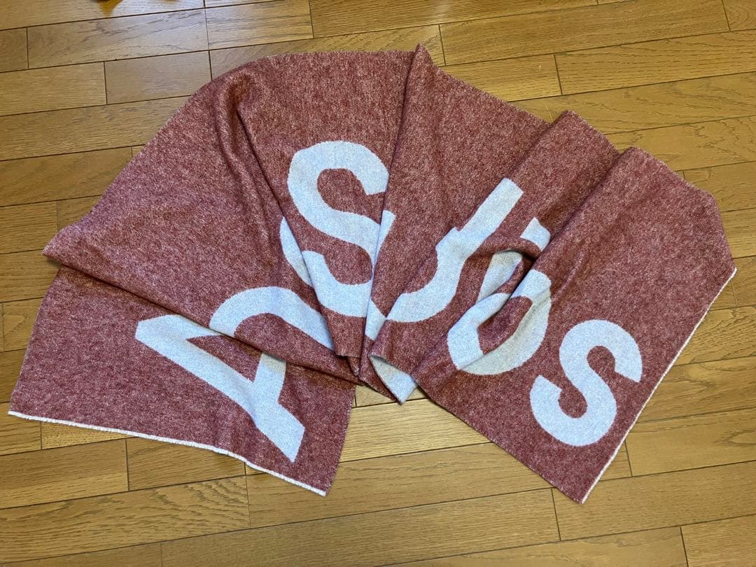 Acne Studios ロゴマフラー 大判 ウール混 イタリア製 ピンク系