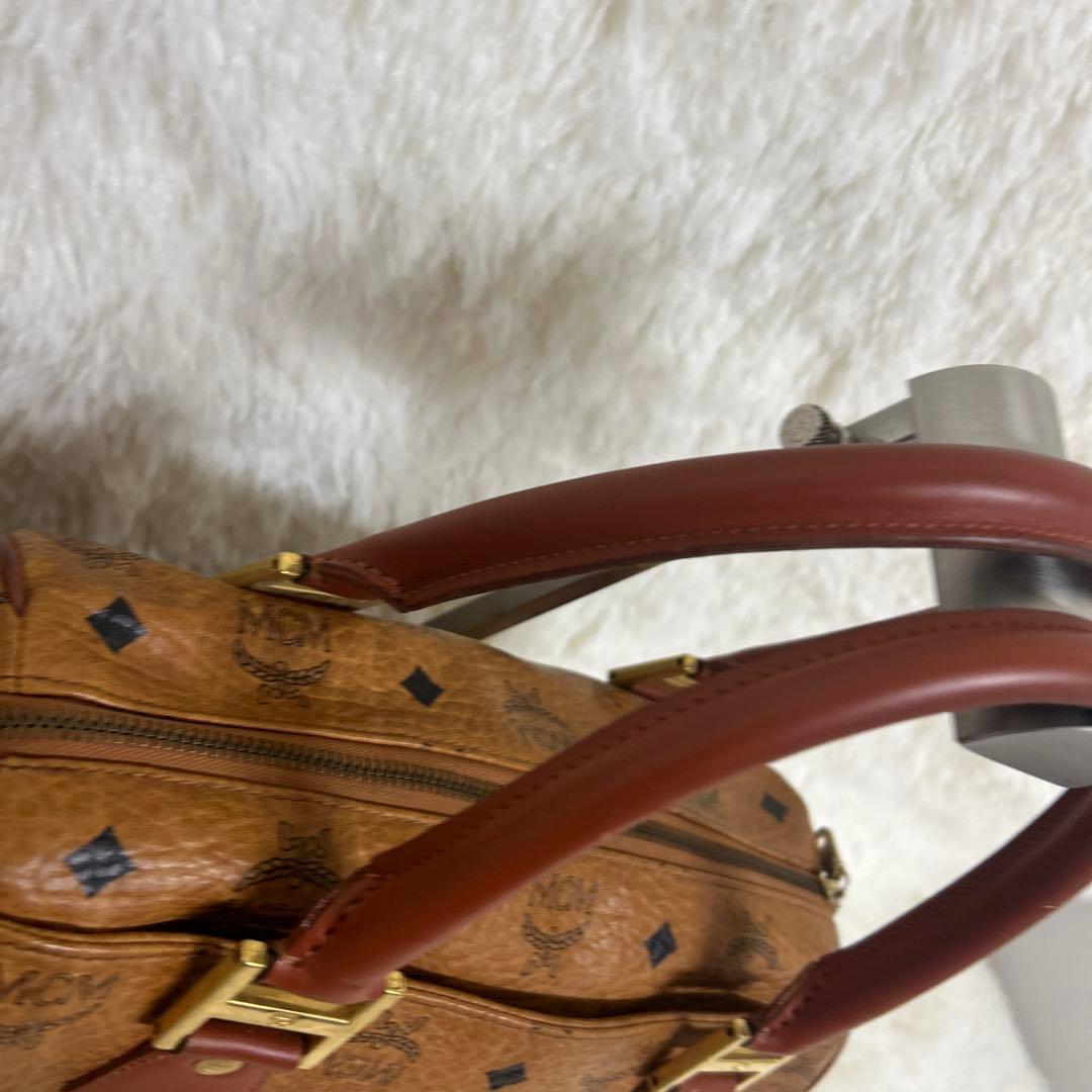 【美品】 MCM 2way ミニ ボストンバッグ ハンドバッグ ブラウン