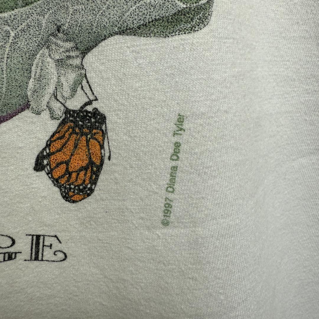 90s Hanes USA製 昆虫 蝶 グラフィックTシャツ XL H09