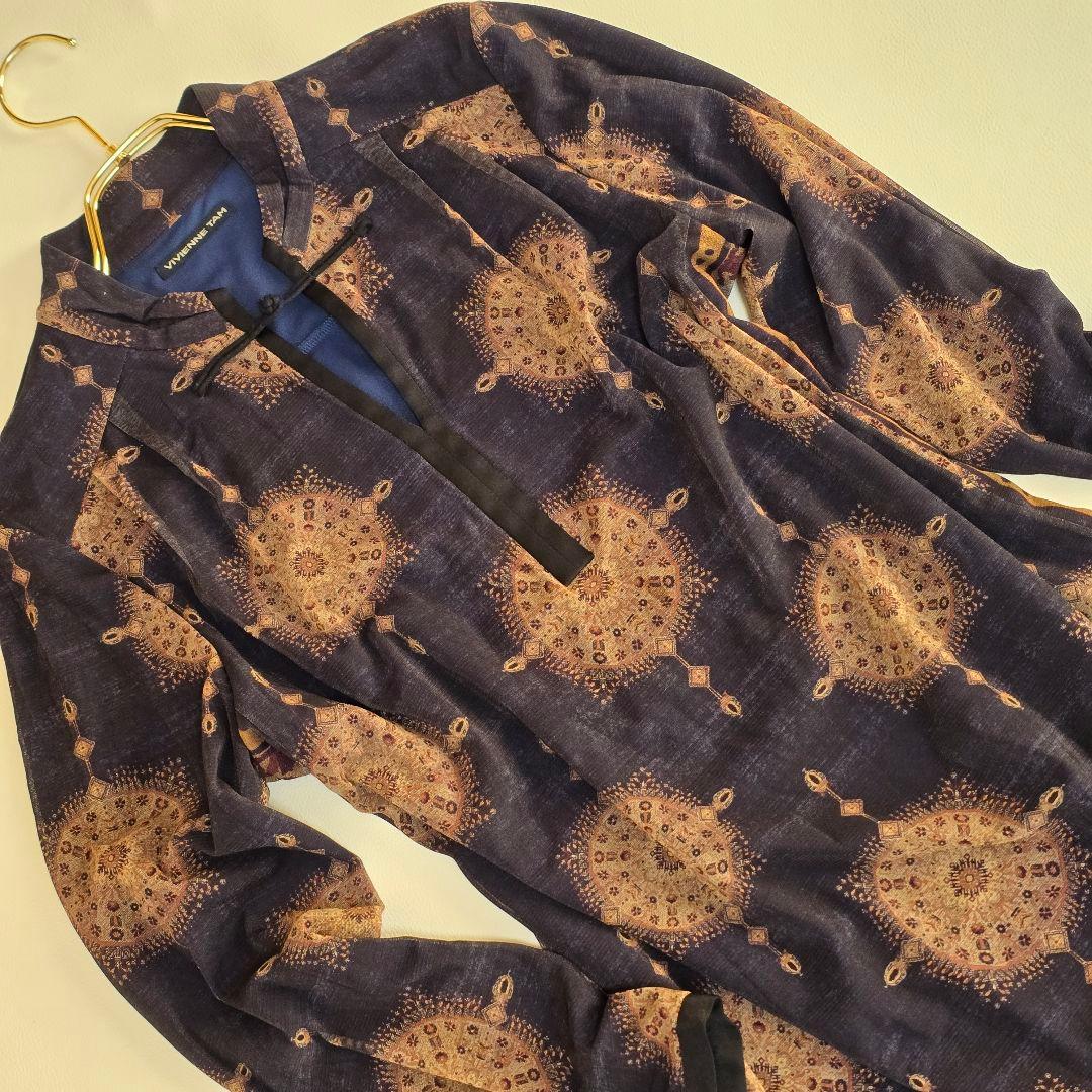 ​美品 VIVIENNE TAM パワーネット チャイナワンピース 幾何学模様