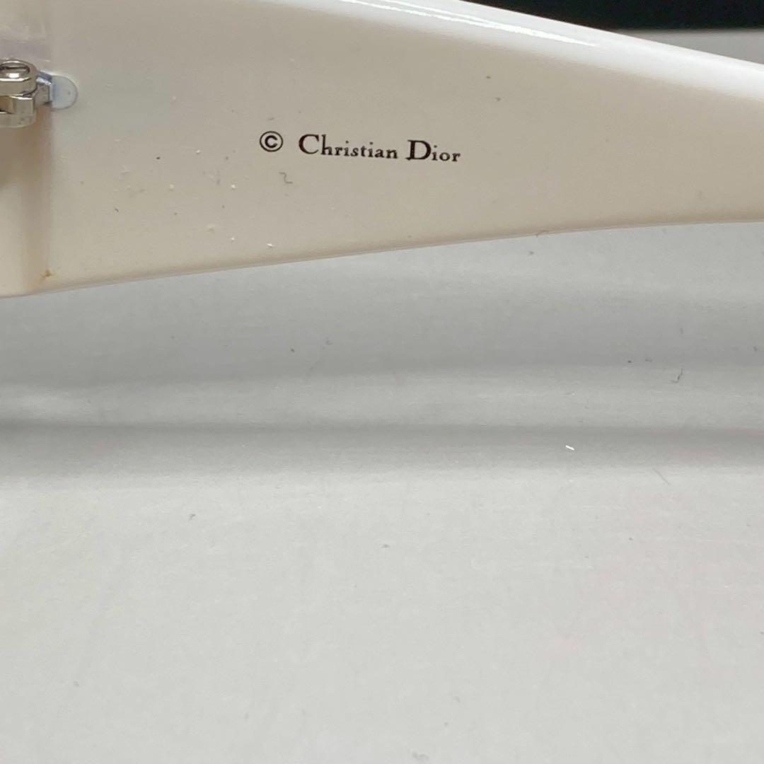 希少　Christian Dior サングラス ホワイト ストーン　ケース付き