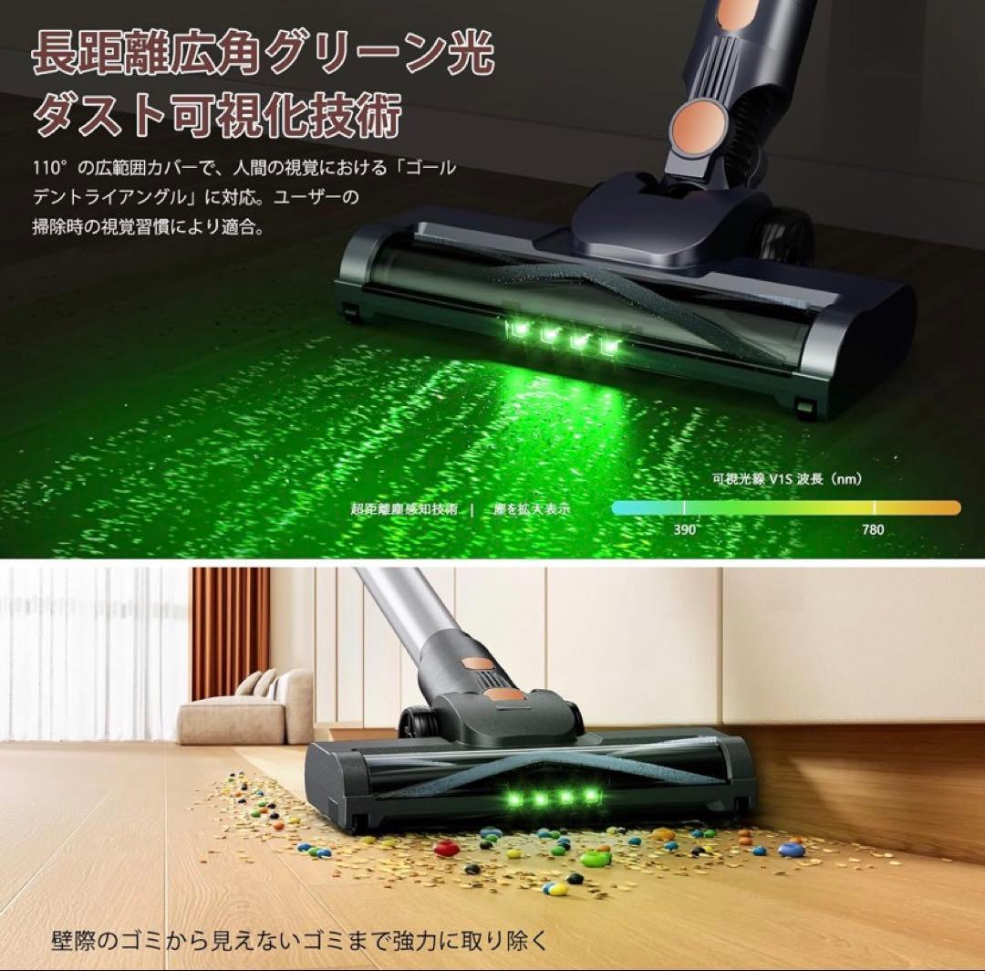 掃除機 コードレス110Kpa真の超強力吸引＆同クラス最軽量＆自立式
