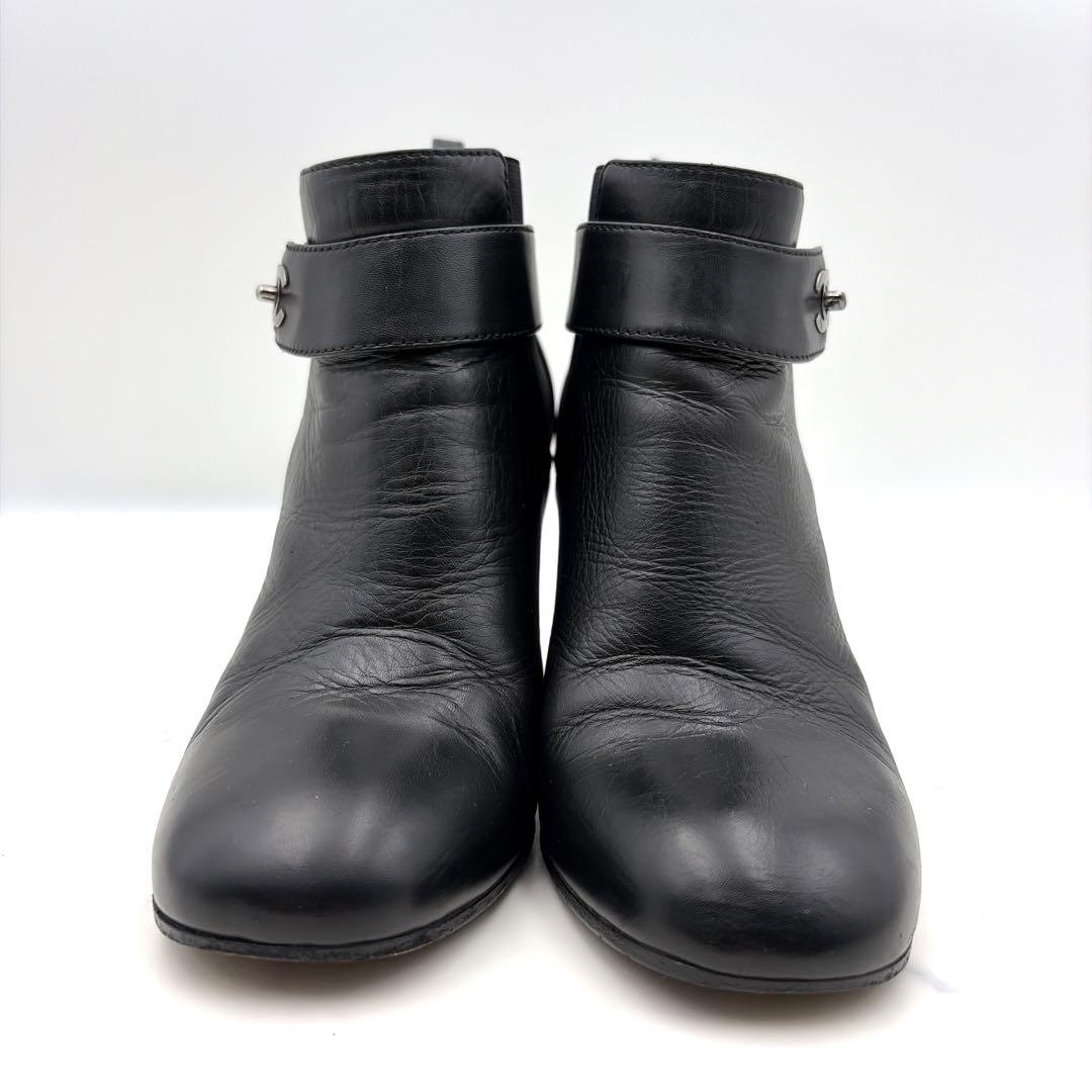 CHANEL シャネル ターンロック ショートブーツ 黒 24.5 ココマーク