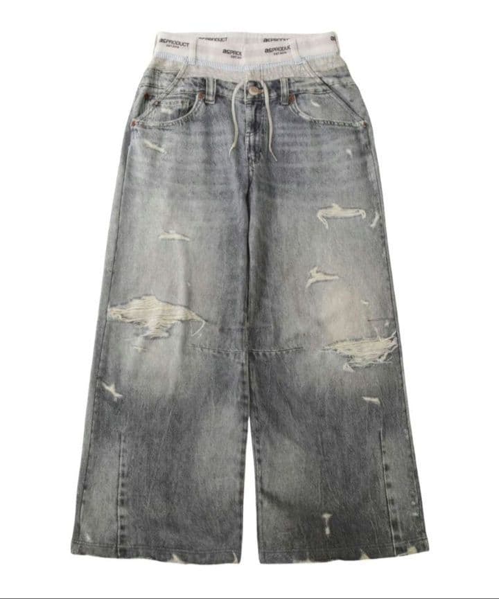 未使用タグ付き【ACLENT】 Printed Sweatpants グレー F