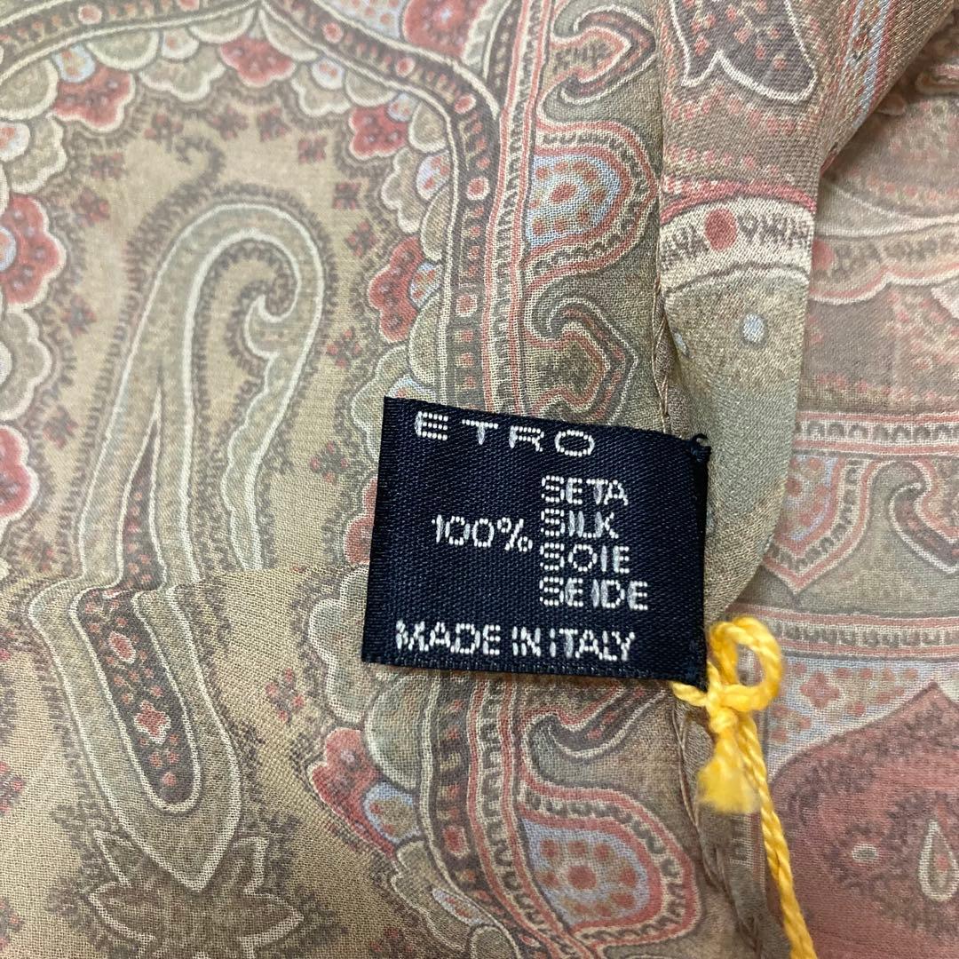 eiko 新品　希少ETROイタリア製　シルク100% 大判ストール