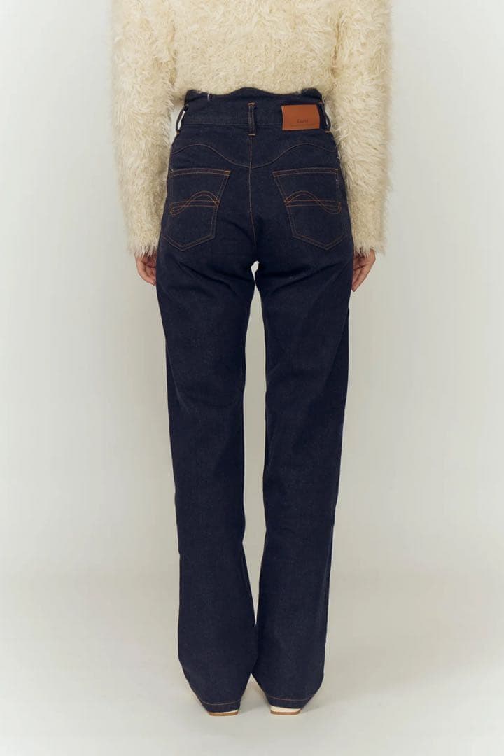 パンツ Eaphi WAVE DESIGN HIGH WAIST DENIM