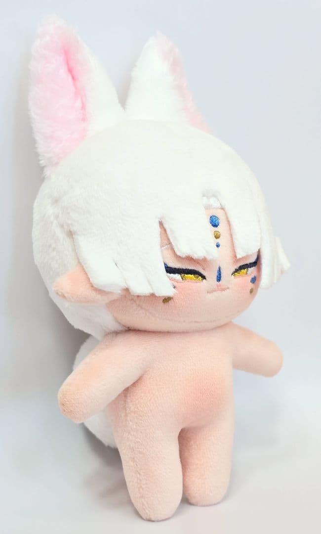 自作 無属性 ぬいぐるみ 骨入り 白狐くん 13cm