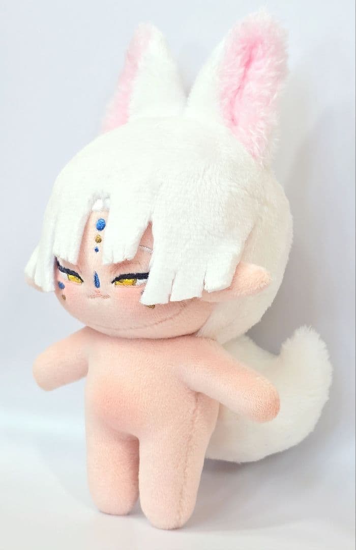 自作 無属性 ぬいぐるみ 骨入り 白狐くん 13cm
