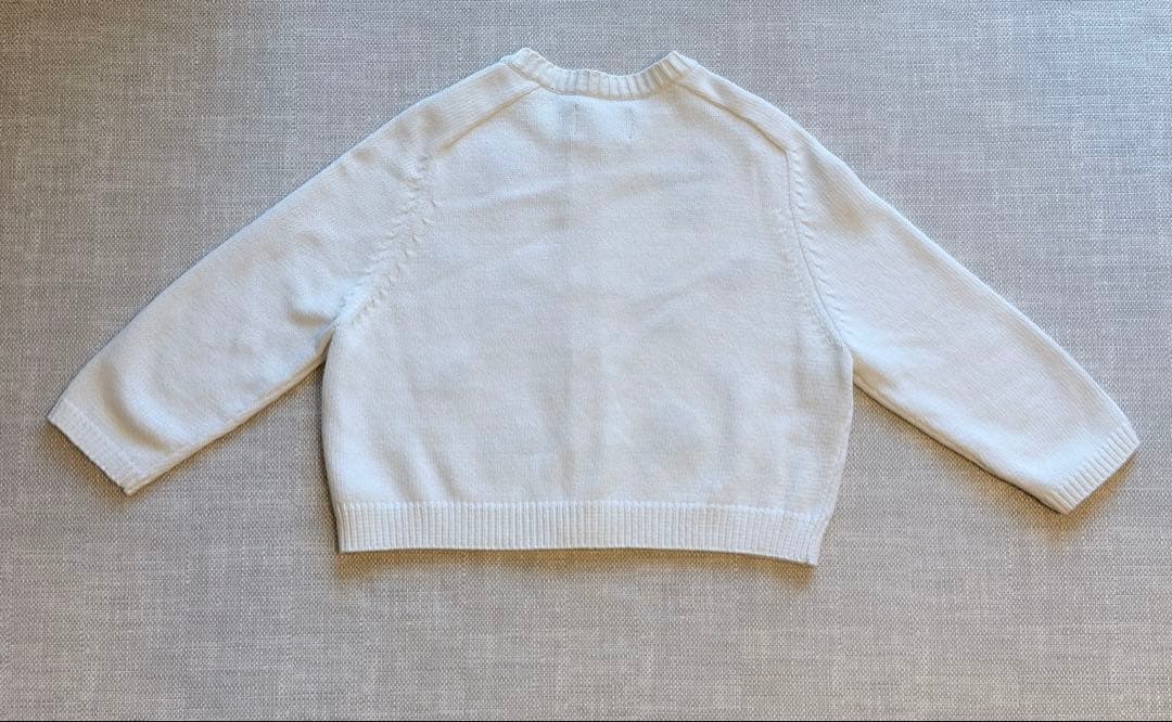 SEVEN TEN フラワー手刺繍カーディガン 白×青 完売