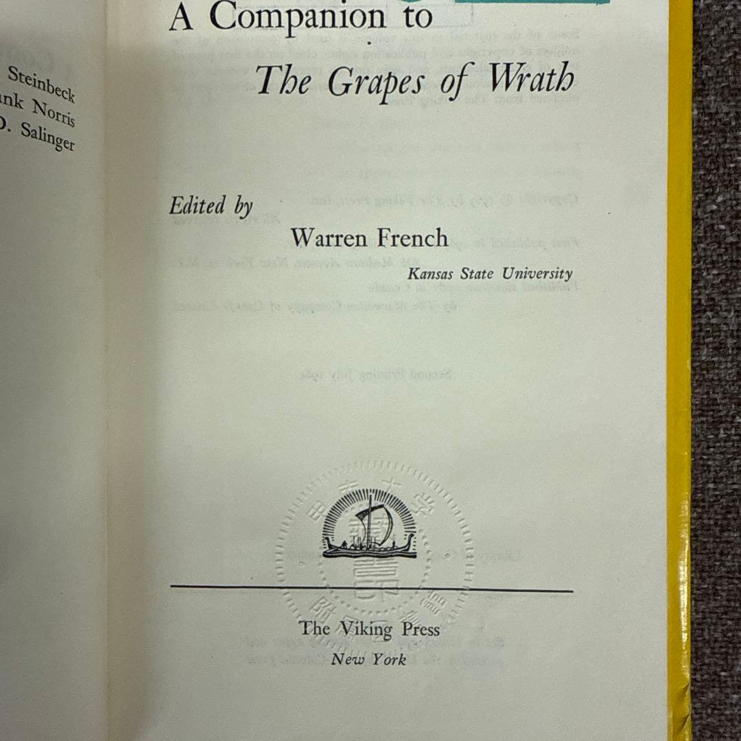 洋書 A Companion to The Grapes of Wrath