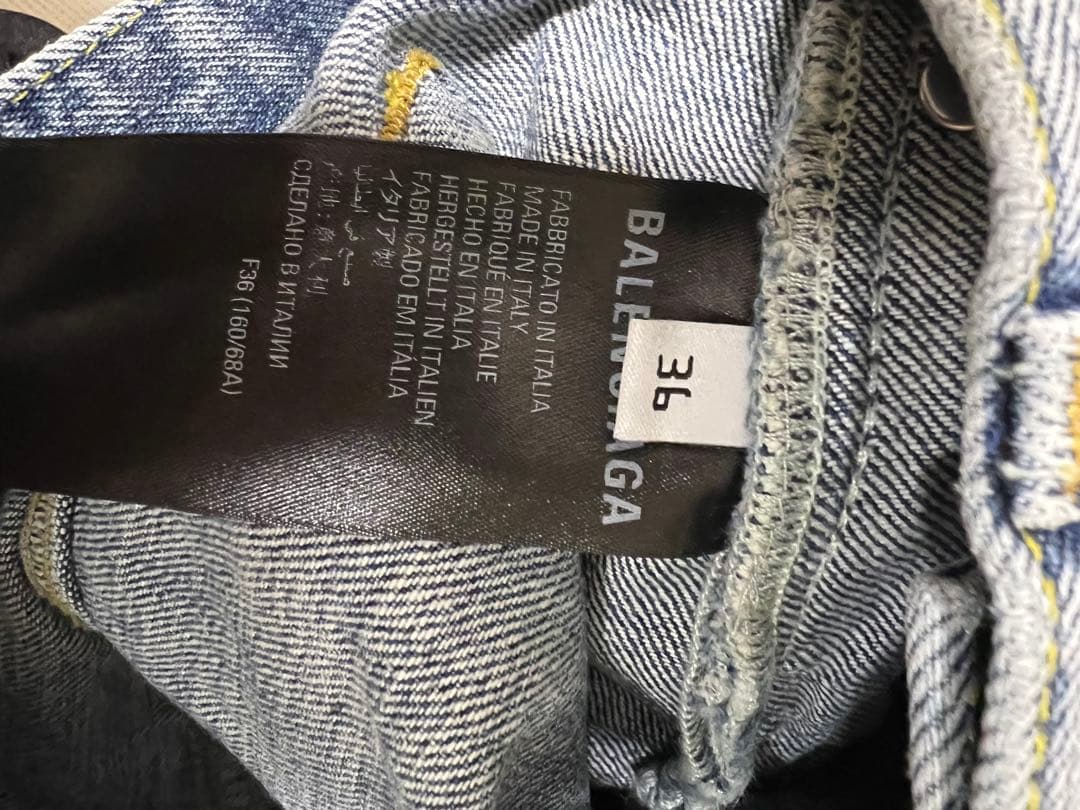 美品 BALENCIAGA バレンシアガ デニムパンツ スコート 36