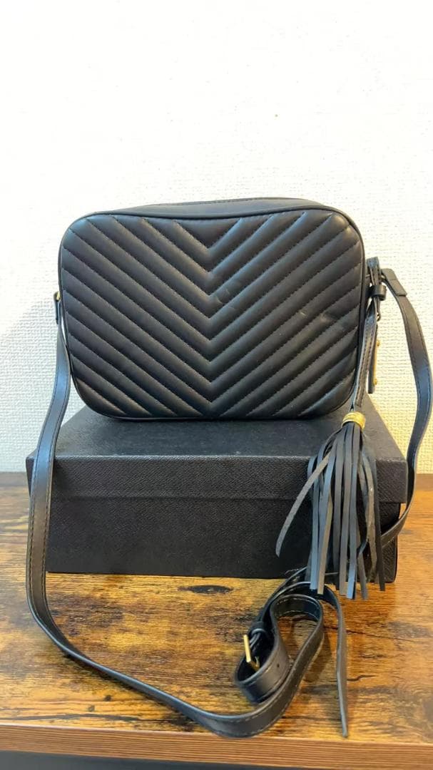 美品 YSL ブラック キルティング ショルダーバッグ