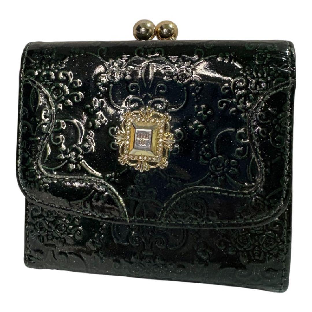 【極美品】ANNA SUI アナスイ 財布 ルーミー がま口 グリーン
