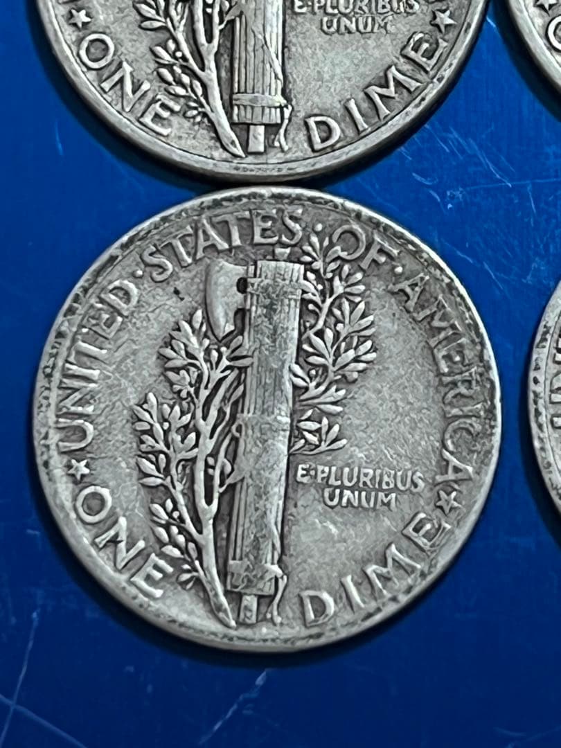 銀貨マーキュリーダイム 4枚セット Mercury dime silver