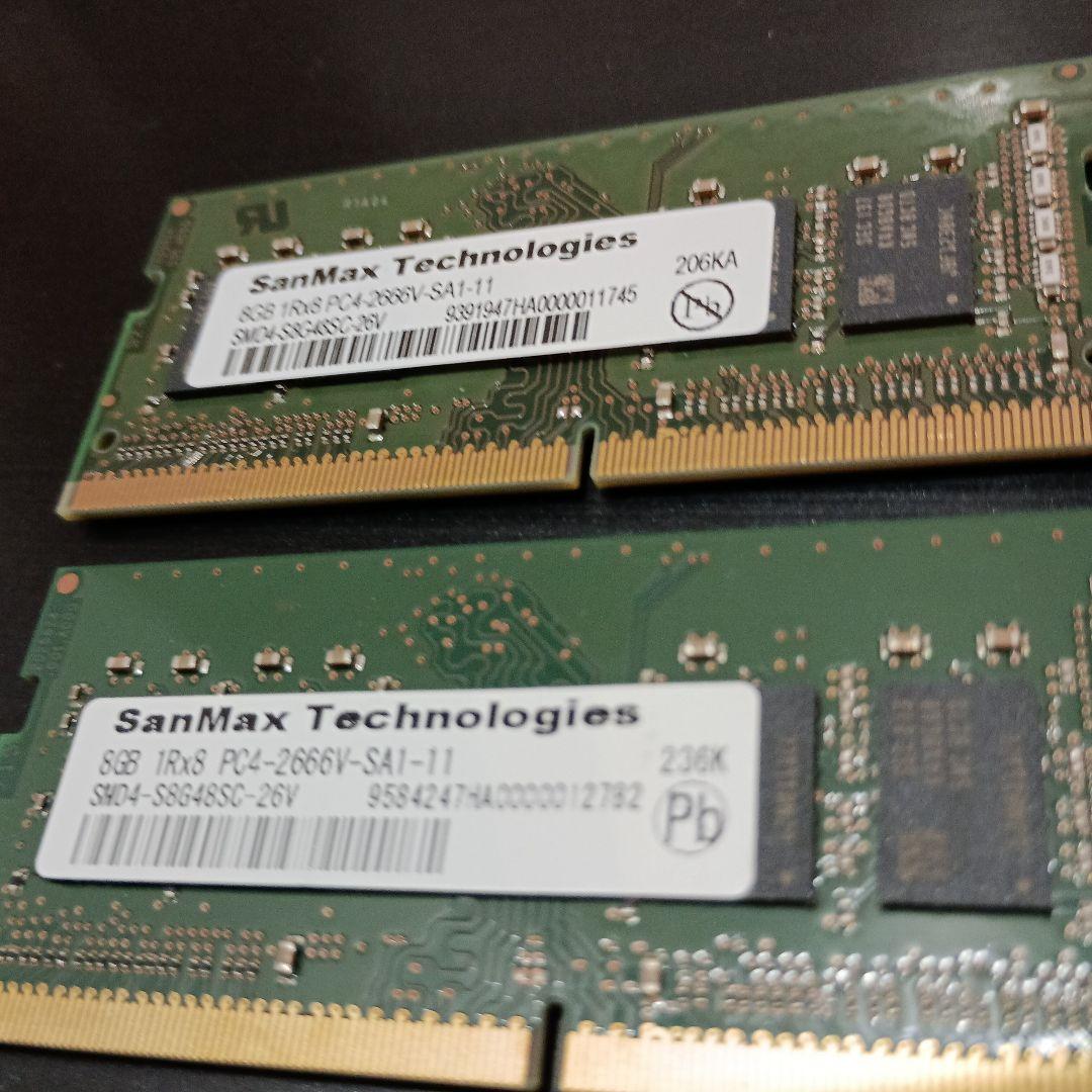 SanMax 8GB DDR4 2666MHz メモリ 2枚