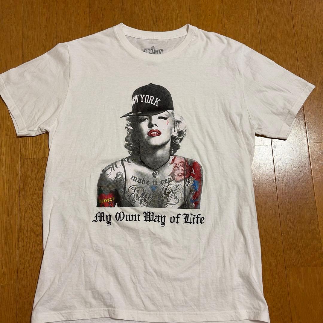 ノーコメントパリ マリリン・モンロー タトゥー キャップ Tシャツ　フランス製