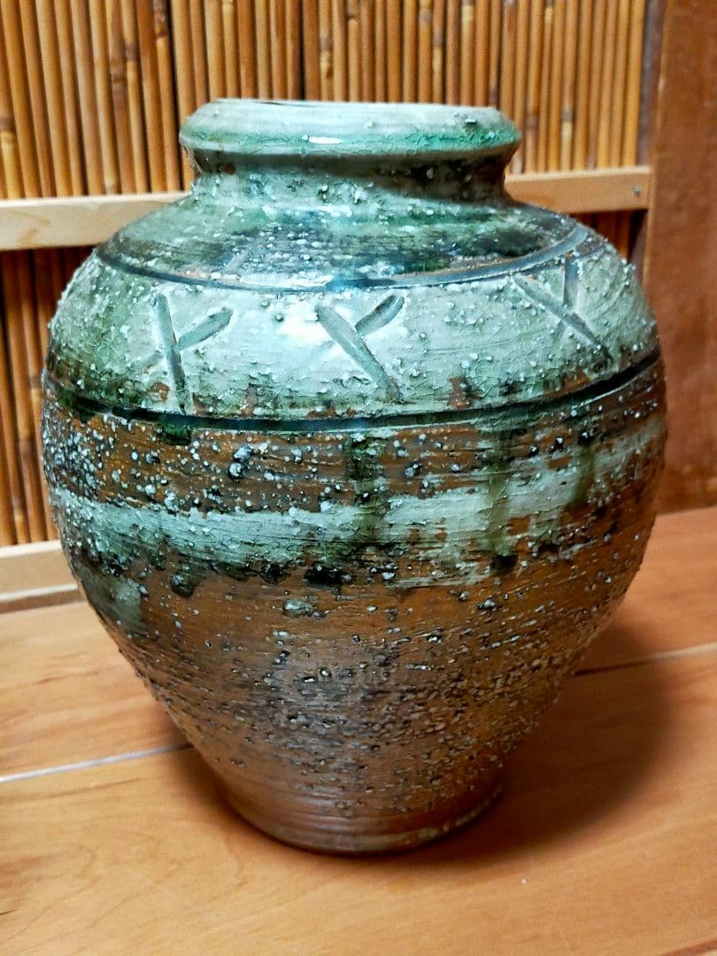 ♥値下げ！信楽　檜垣文　壷　壺　花瓶　花器　骨董　古玩