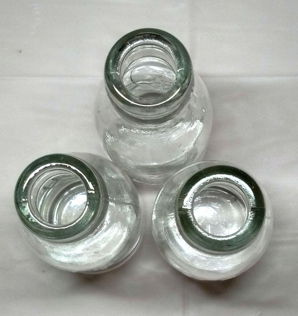 未使用　レトロ牛乳瓶90cc　山口県玖珂郡　大畠産組合　蛍光反応　大正～昭和初期