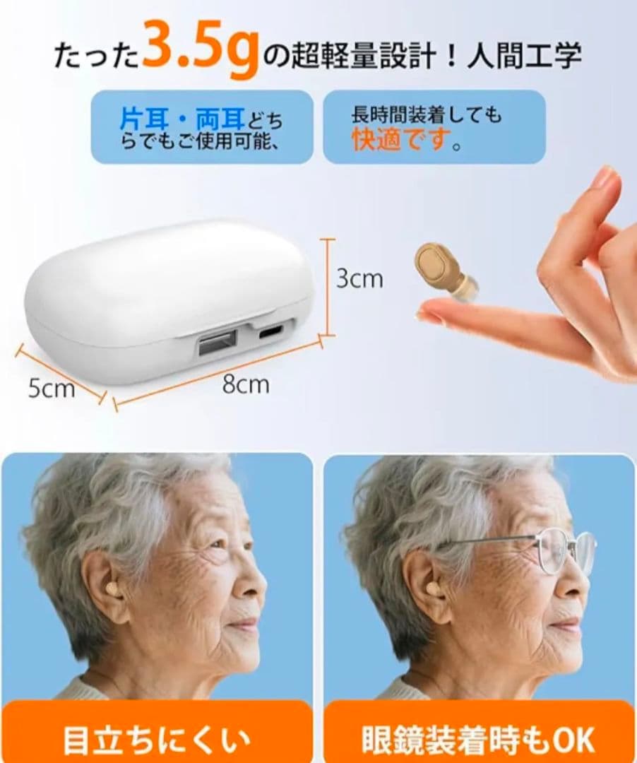 集音器 高齢者 【2025新設計・簡単操作】4段階音量調整 音声拡聴器