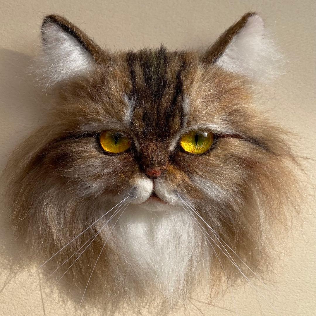 【今月の推し猫】羊毛フェルトブローチ リアルで可愛いペルシャ猫　キャリコ