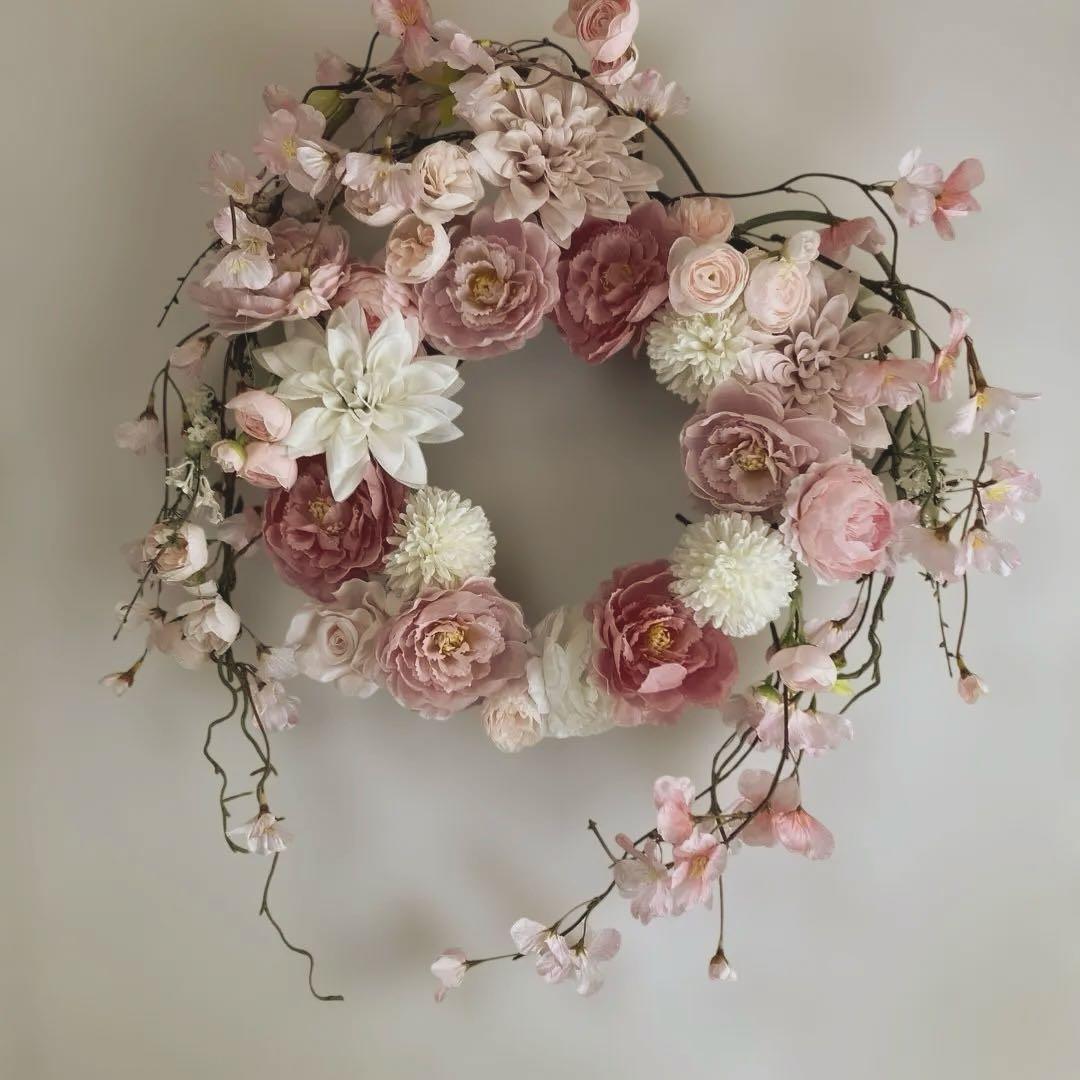 『 流華麗桜』 桜のハート型リース　最終❗️