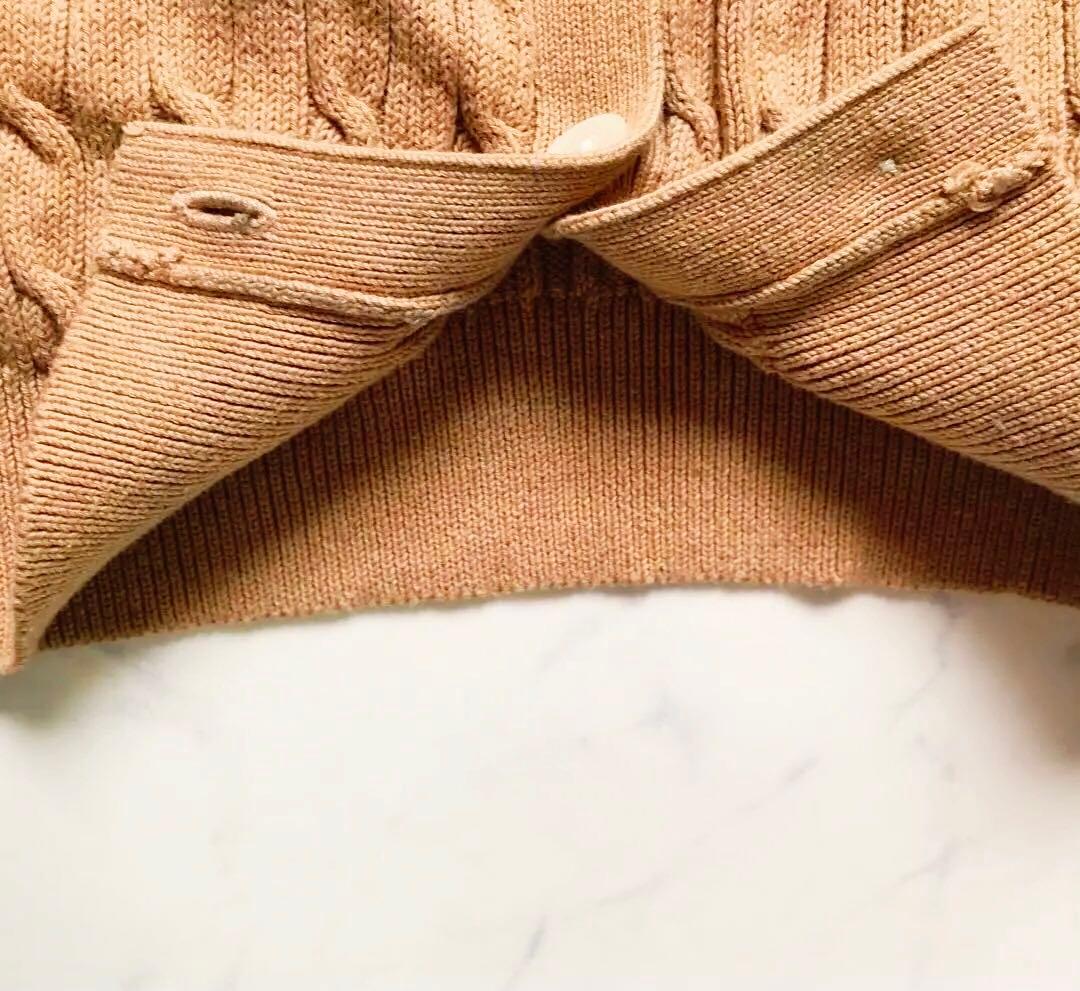 ポロラルフローレン 洗える コットン　ケーブル　ニット　カーディガン ポニー刺繍