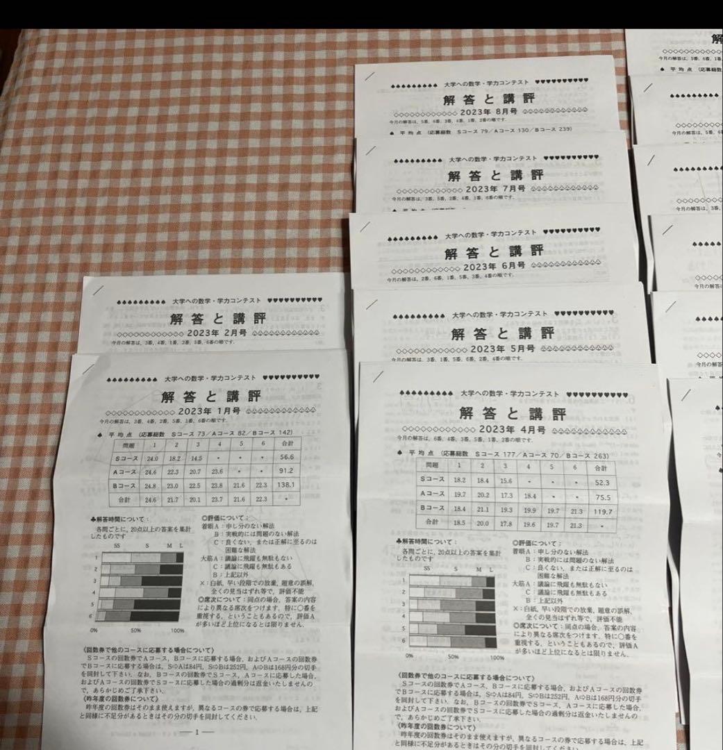 大学への数学　学力コンテスト　解答