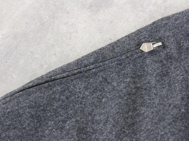◇未使用保管品 HERMES ウールパンツ 裾リブ グレー