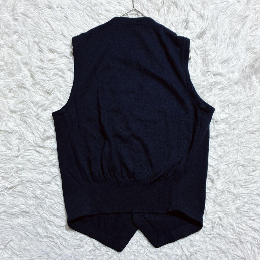 良品⭐️グランサッソ　ウールベスト　ジレ　近年　ネイビー　サイズ46
