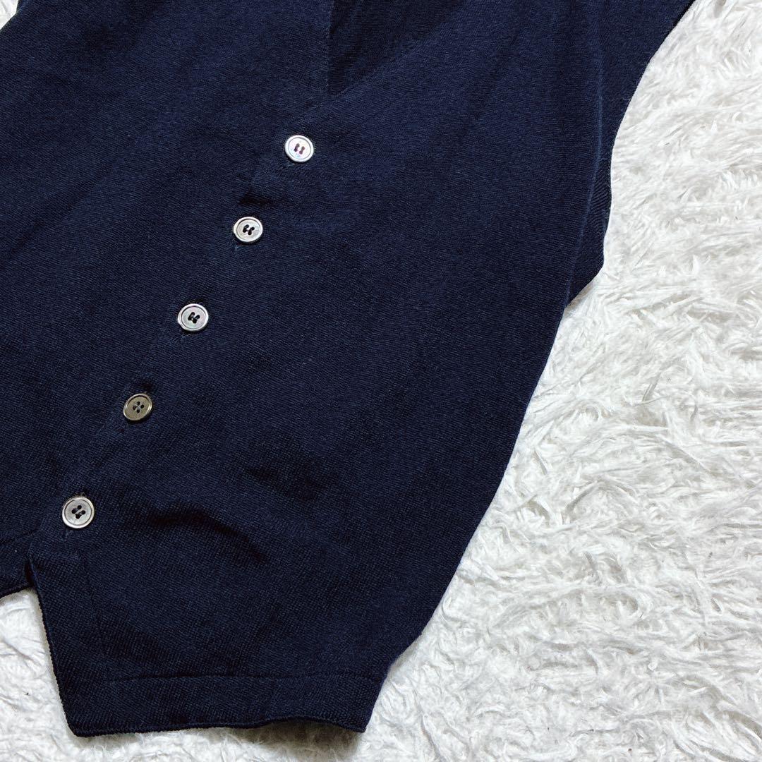 良品⭐️グランサッソ　ウールベスト　ジレ　近年　ネイビー　サイズ46
