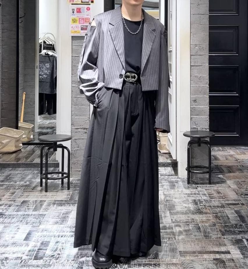 【美品】HARE　カットアウトベルトショートジャケット　グレー　テーラード