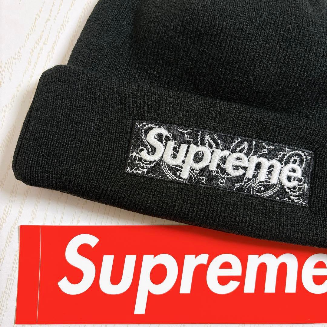 Supreme NEW ERA ニット帽　BOXロゴ　バンダナ　ブラック　黒