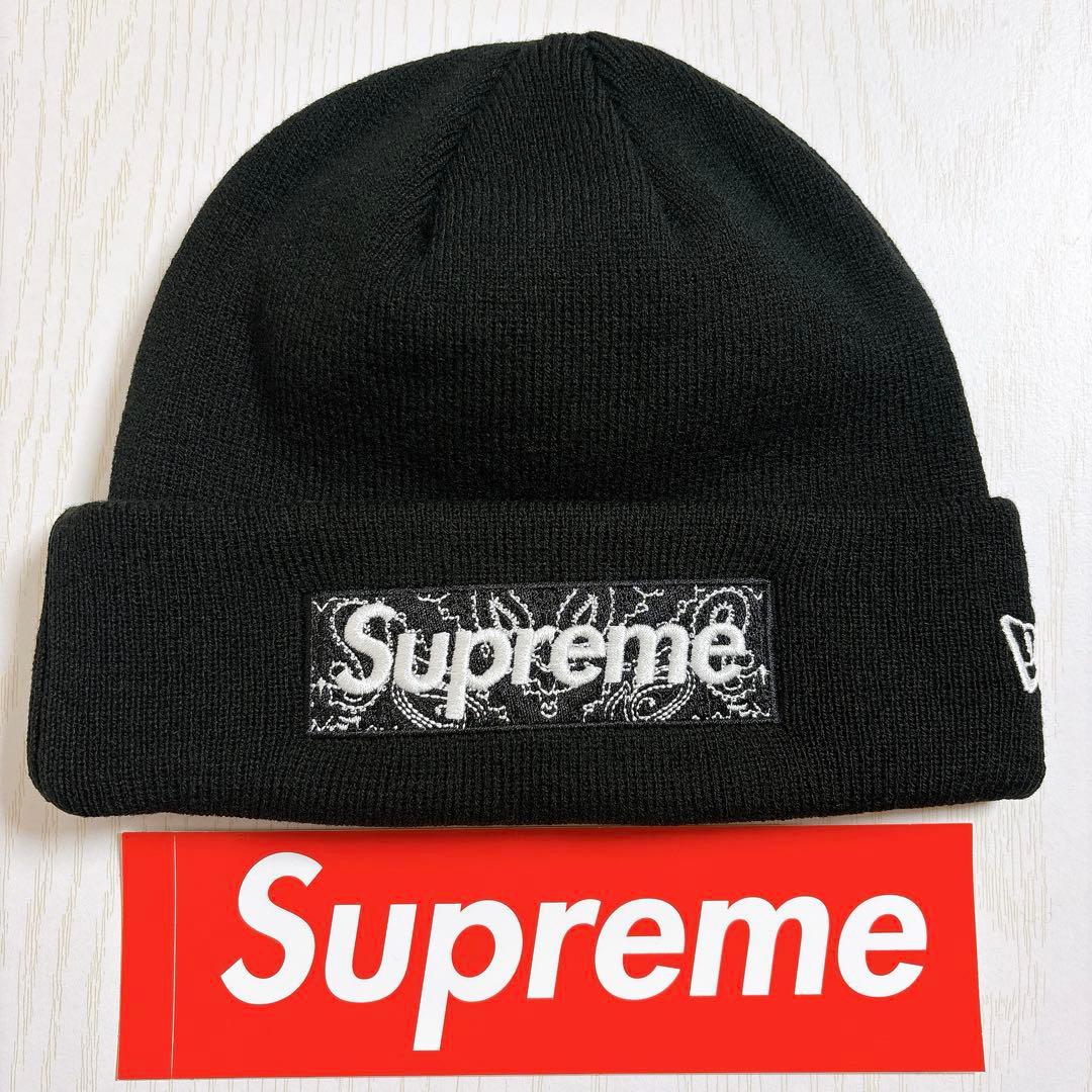 Supreme NEW ERA ニット帽　BOXロゴ　バンダナ　ブラック　黒