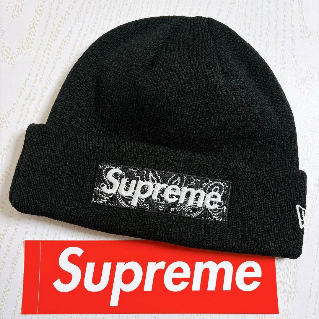 Supreme NEW ERA ニット帽　BOXロゴ　バンダナ　ブラック　黒