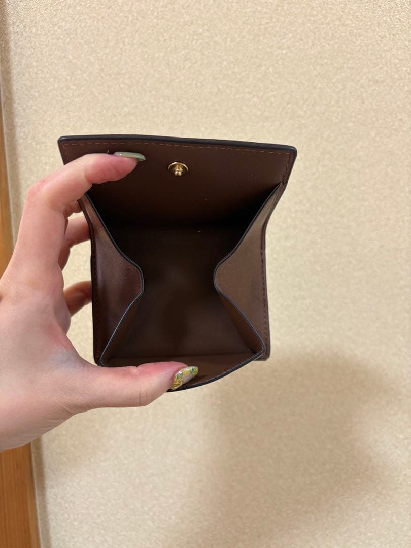 COACH ロゴ入り三つ折り財布 ブラウン