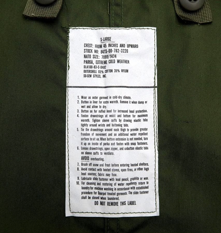 極美 XL 米軍実物 80s M-65 モッズコート ライナー セット ⑥