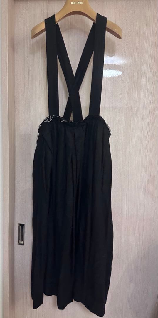 COMME des GARÇONS 黒 プリーツスカート　厚手　サロペット