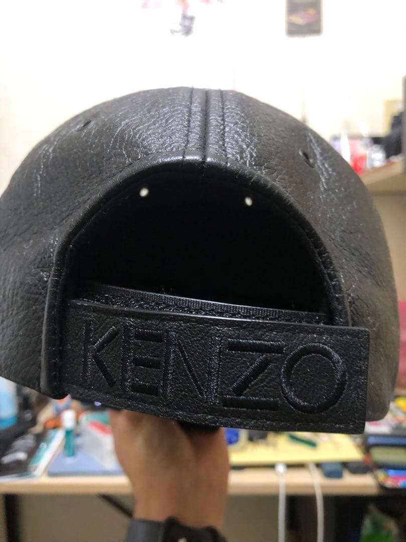 KENZO レザーキャップ 虎刺繍 Uサイズ