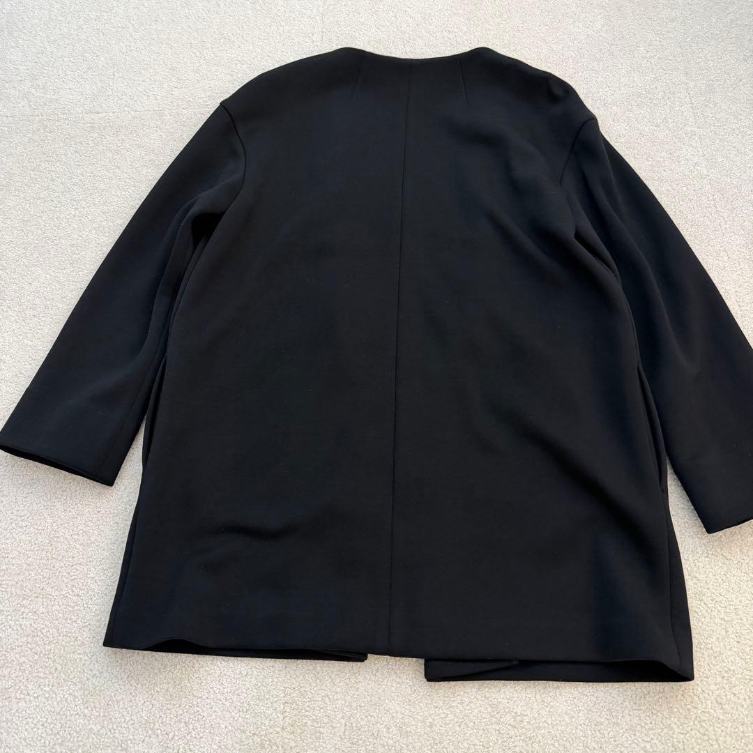 Theory luxe ノーカラー 羽織り 黒 38 キレイめ✨カジュアル 春✨