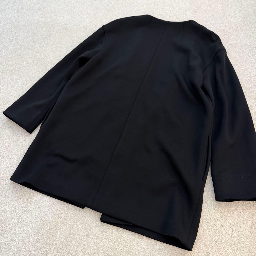 Theory luxe ノーカラー 羽織り 黒 38 キレイめ✨カジュアル 春✨