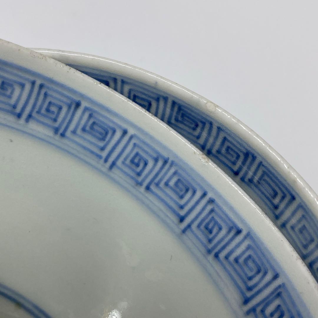 古伊万里　染付龍図　蓋茶碗　6客　東さ7-0708①